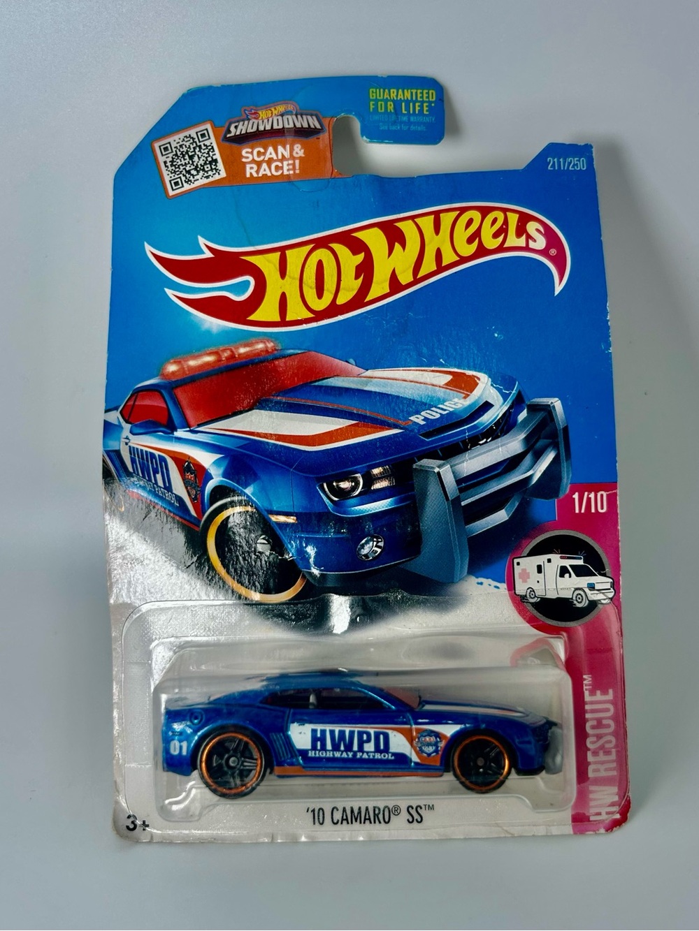 2017 Hot Wheels HW Rescue ‘10 Camaro SS Blue Variant DHT01-D9B1J 211/250 1/10